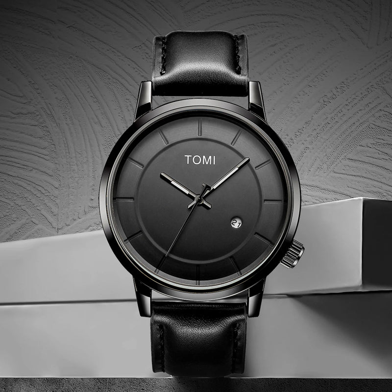 Relógio Masculino de Luxo TOMI Moda Original Marca Relógio de Quartzo Masculino de Negócios